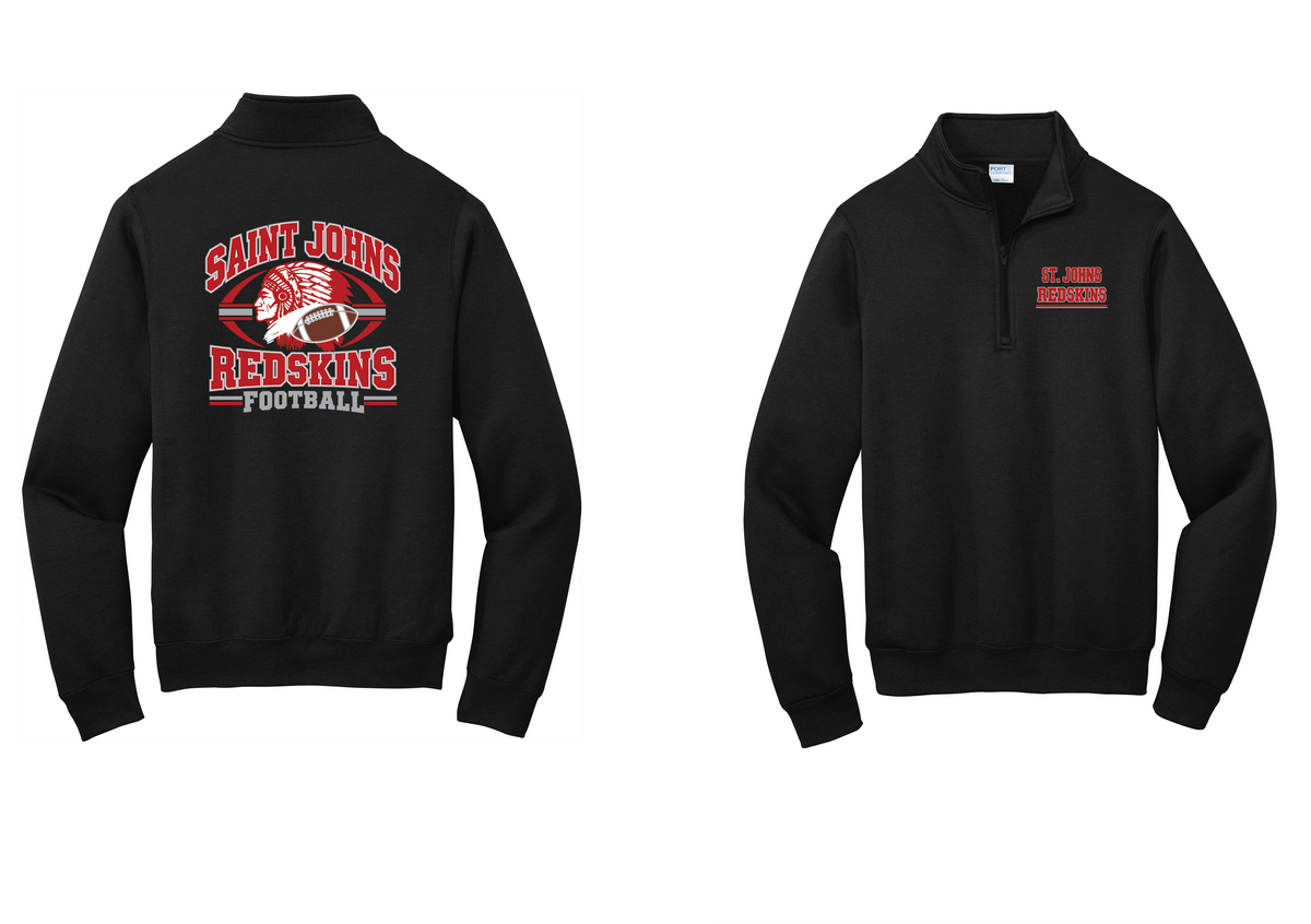 St. Johns Redskins Football 1/4 Zip Throwback