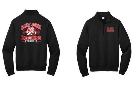 St. Johns Redskins Football 1/4 Zip Throwback