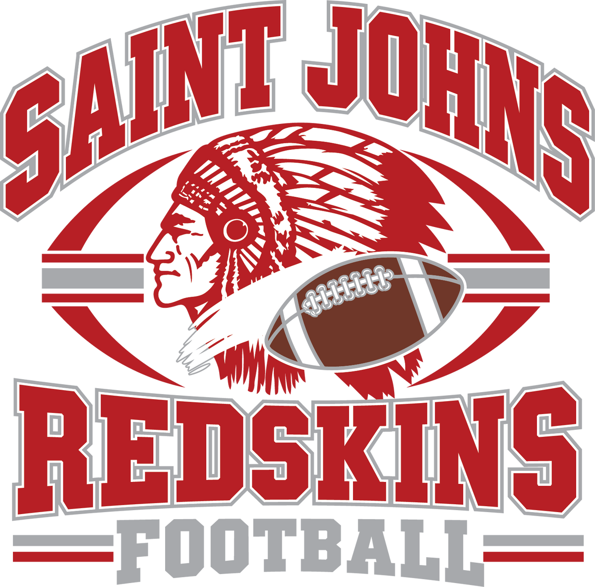 St. Johns Redskins Football 1/4 Zip Throwback