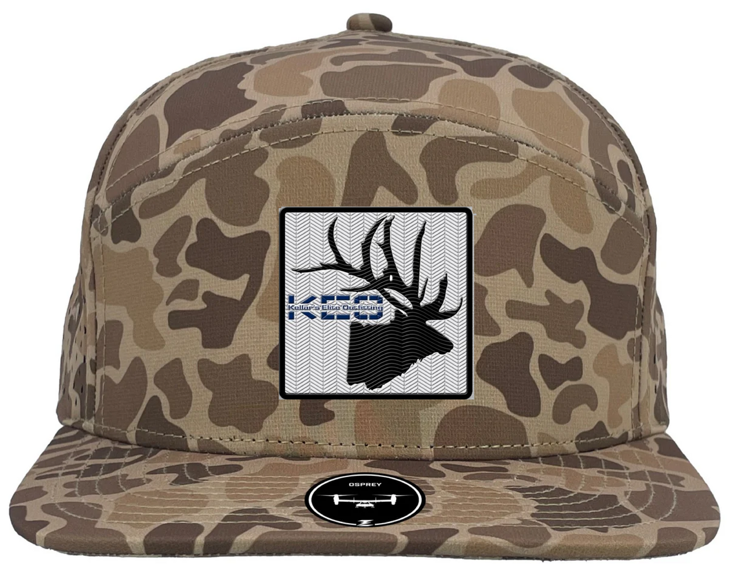 Kellar's Elite Outfitting Patch Hat Zapped Headwear 7 Panel Osprey